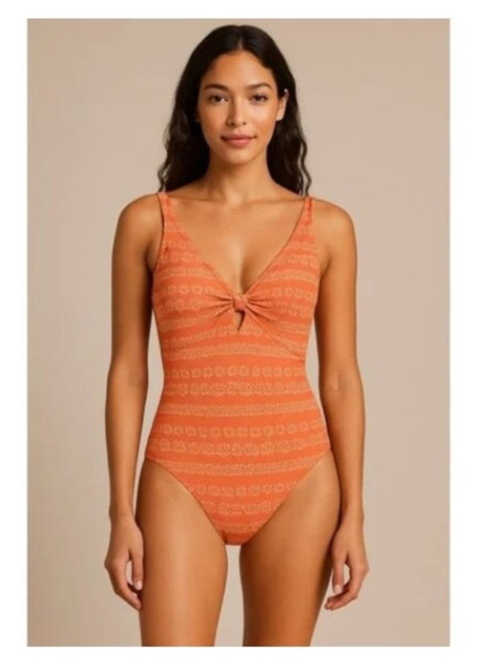 Robin Piccone Ava Plunge Neck Tie-Front One Piece - 12